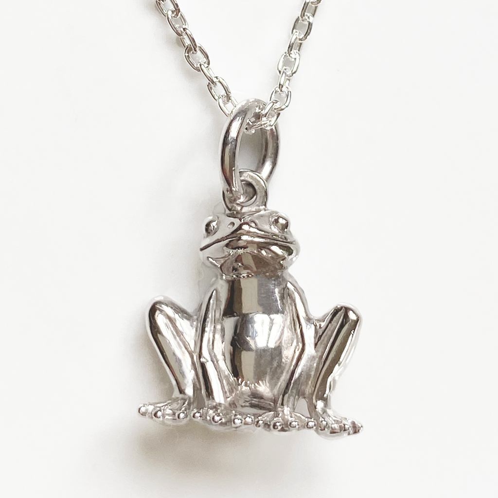 Sterling Silver Tree Frog #2 Pendant Necklace by Paxton Jewelry