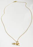 Hare necklace in gold plated silver on medium chain (46cm)