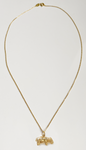 Hippo necklace in gold plated sterling silver on medium chain (46cm)