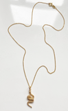 Snake necklace in gold plated sterling silver with medium chain (46cm)